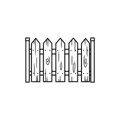 Rustic Picket Fence: An illustration of a classic picket fence, a symbol of home, security, and rustic charm, offering a sense of tranquility and a touch of countryside nostalgia.