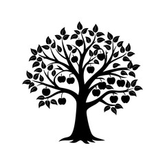 Fototapeta premium Apple Tree Silhouette vector illustration
