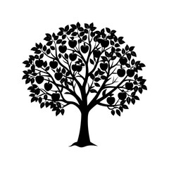 Obraz premium Apple Tree Silhouette vector illustration