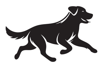 Energetic Dog Running Silhouette Vector Art Graphic Design