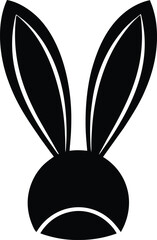 Bunny Ear Silhouette Black Vector – Cute Animal Ears Vector Art