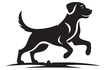 Silhouette Labrador Retriever Running Illustration Pet Animal Design Art