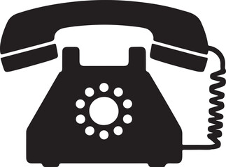 Telephone silhouette, telephone icon vector, vintage retro telephone silhouette vector