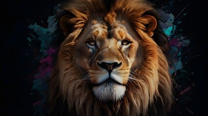 Naklejka premium portrait of a male lion