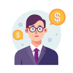 businessman with dollar sign