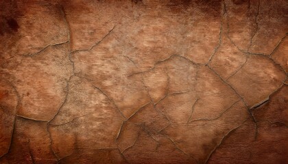 old brown background with antique grunge paper texture or vintage stone wall texture with distressed faded cracks in tan color abstract country western leather