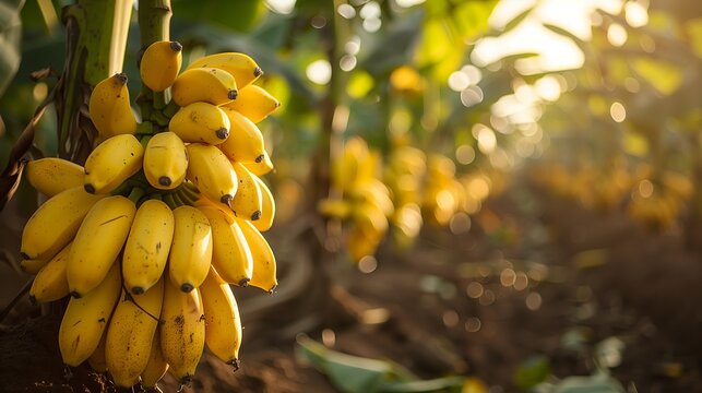 Saba bananas on a tree, a wonderful sight in nature