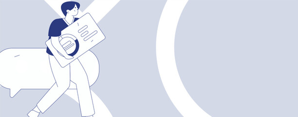 Flat vector illustration of business people operating work scene
