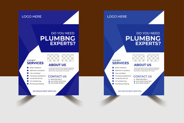 professional plumbing Flyer design Corporate clean and modern flyer design , A4 size flyer design.
