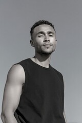 Obraz premium capture athlete portrait set against solid smooth backdrop subject can be of any race age or gender