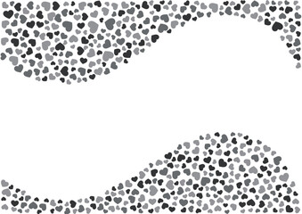 ハート柄の背景 白黒の3色 ハート