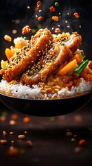 Crispy Fried Chicken Mashed Potatoes Delicious Food Photography