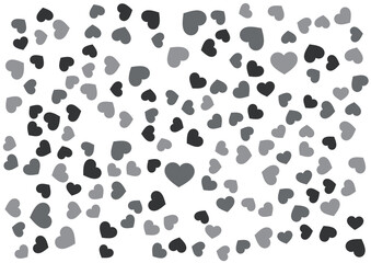 ハート柄の背景 白黒の3色 ハート