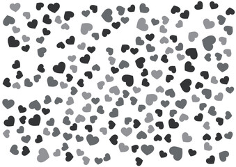 ハート柄の背景 白黒の3色 ハート