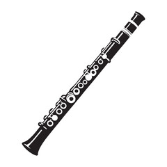 Pure Flute silhouette, beauty in simplicity – Flute illustration – Minimalist Flute vector – Musical instrument silhouette

