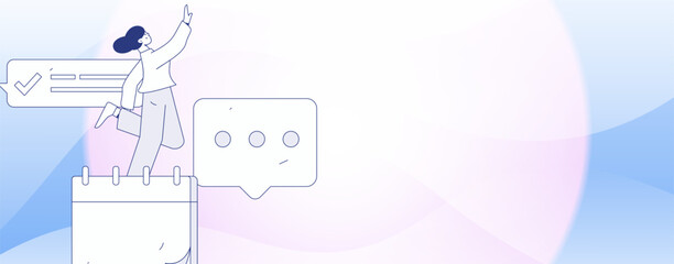 Flat vector illustration of business people operating work scene
