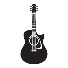 Street Guitar silhouette, raw talent sound – Guitar illustration – Minimalist Guitar vector – Musical instrument silhouette

