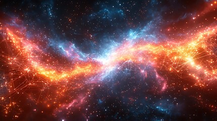 Obraz premium Cosmic nebulae entanglement in a vast space.