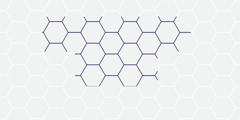 Abstract hexagon background with geometric honeycomb pattern and modern tech design