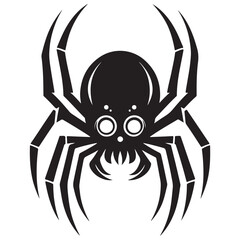 Creepy silhouette vector of eight legged spider for halloween