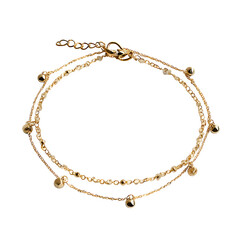 Minimal gold anklet isolated on transparent background