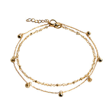 Minimal gold anklet isolated on transparent background