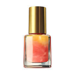 Nail polish bottle with summer shade isolated on transparent background