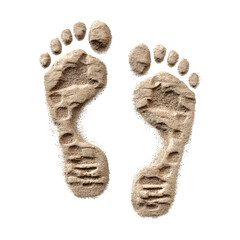 Naklejka premium Sand footprints pair isolated on transparent background