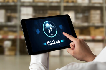 Backup Storage Data Internet Technology Business concept. Database storage cloud technology file...