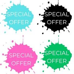 set of colorful sale tags