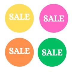 set of colorful sale tags