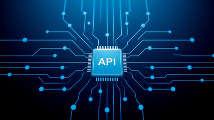 AI Technology Background Abstract API Circuitry Design