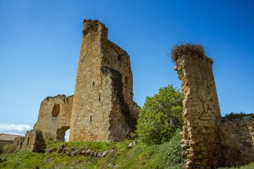 Naklejka premium Abandoned castle in Hinojosa de la Sierra, Soria, Spain.