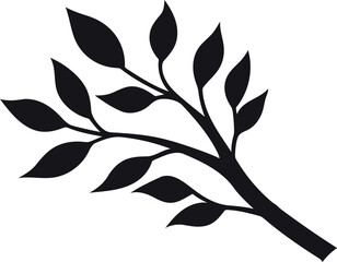 decorative tree branch leaves vector