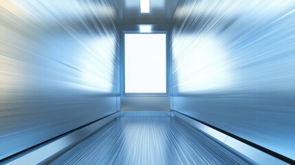 Modern elevator's interior, a futuristic perspective.