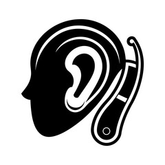 Hearing Aid silhouette vector