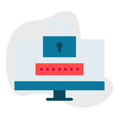 Fototapeta premium Locked System single vector illustration icon