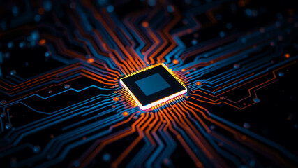 AI Technology Background Abstract Circuit Board Design for Business