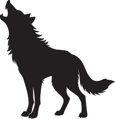 Wolf roaring silhouette vector image