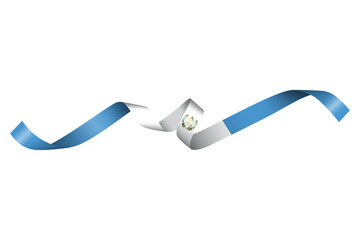 Set of flag ribbon with colors of Guatemala for independence day celebration decoration