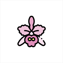 pink flower on white background