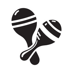 Island Maracas silhouette, tropical beat machine – Maracas illustration – Minimalist Maracas vector – Musical instrument silhouette

