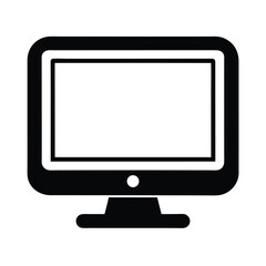 Monitor Stencil Icon Vector Illustration