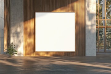 Modern interior with blank poster