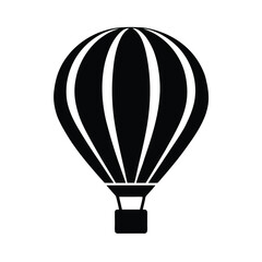 Hot Air Balloon Stencil Icon Vector Illustration
