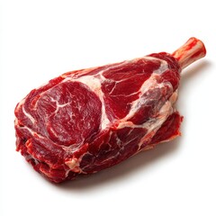 Fototapeta premium Raw tomahawk steak close up view on white background