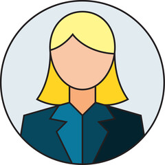 Female Profile single vector illustration icon