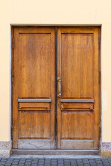 Rustic Wood Double Door Wall