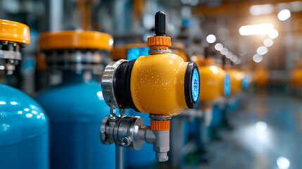 Innovative robotic-assisted clean water factory industrial facility water purification high-tech environment close-up view sustainable solutions