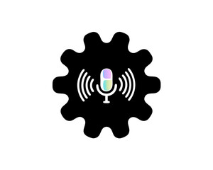 creative details Speech recognition mic icon Vector Illustration